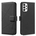 For Samsung Galaxy A53 Geometric Pattern RFID Leather Phone Case(Black) - 1