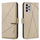 For Samsung Galaxy A72 Geometric Pattern RFID Leather Phone Case(Beige) - 1