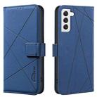 For Samsung Galaxy S21 5G Geometric Pattern RFID Leather Phone Case(Blue) - 1