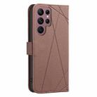 For Samsung Galaxy S21 Ultra 5G Geometric Pattern RFID Leather Phone Case(Brown) - 3