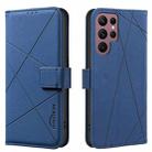 For Samsung Galaxy S21 Ultra 5G Geometric Pattern RFID Leather Phone Case(Blue) - 1