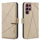 For Samsung Galaxy S21 Ultra 5G Geometric Pattern RFID Leather Phone Case(Beige) - 1