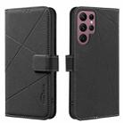 For Samsung Galaxy S21 Ultra 5G Geometric Pattern RFID Leather Phone Case(Black) - 1