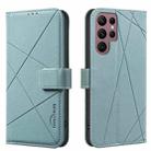 For Samsung Galaxy S21 Ultra 5G Geometric Pattern RFID Leather Phone Case(Green) - 1