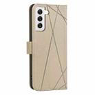For Samsung Galaxy S22 5G Geometric Pattern RFID Leather Phone Case(Beige) - 3