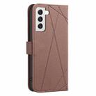 For Samsung Galaxy S22+ 5G Geometric Pattern RFID Leather Phone Case(Brown) - 3