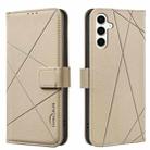 For Samsung Galaxy S23 5G Geometric Pattern RFID Leather Phone Case(Beige) - 1
