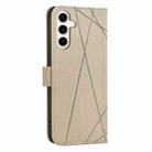 For Samsung Galaxy S23 5G Geometric Pattern RFID Leather Phone Case(Beige) - 3