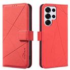 For Samsung Galaxy S23 Ultra 5G Geometric Pattern RFID Leather Phone Case(Red) - 1