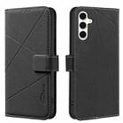 For Samsung Galaxy S23 FE 5G Geometric Pattern RFID Leather Phone Case(Black) - 1