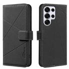 For Samsung Galaxy S24 Ultra 5G Geometric Pattern RFID Leather Phone Case(Black) - 1