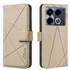 For Infinix Note 40 4G Geometric Pattern RFID Leather Phone Case(Beige) - 1