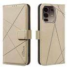 For Infinix Note 50 Pro+ 5G Geometric Pattern RFID Leather Phone Case(Beige) - 1