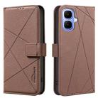 For Infinix Smart 10 4G Geometric Pattern RFID Leather Phone Case(Brown) - 1