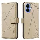 For Infinix Smart 10 4G Geometric Pattern RFID Leather Phone Case(Beige) - 1