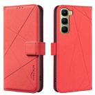 For Infinix Hot 60 Pro+ 4G Geometric Pattern RFID Leather Phone Case(Red) - 1