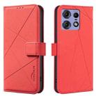 For Motorola Edge 50 Pro 5G Geometric Pattern RFID Leather Phone Case(Red) - 1