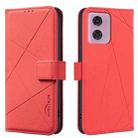 For Motorola Moto G04 / G24 / E14 Geometric Pattern RFID Leather Phone Case(Red) - 1