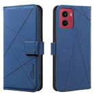 For Motorola Moto G05 / E15 Geometric Pattern RFID Leather Phone Case(Blue) - 1
