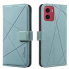 For Motorola Moto G05 / E15 Geometric Pattern RFID Leather Phone Case(Green) - 1