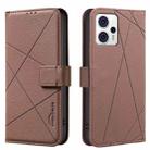 For Motorola Moto G13 / G23 / G53 5G Geometric Pattern RFID Leather Phone Case(Brown) - 1