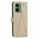 For Motorola Moto G35 5G Geometric Pattern RFID Leather Phone Case(Beige) - 3