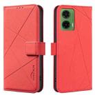 For Motorola Moto G35 5G Geometric Pattern RFID Leather Phone Case(Red) - 1