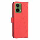 For Motorola Moto G35 5G Geometric Pattern RFID Leather Phone Case(Red) - 3