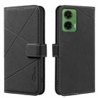 For Motorola Moto G35 5G Geometric Pattern RFID Leather Phone Case(Black) - 1