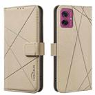For Motorola Moto G55 5G Geometric Pattern RFID Leather Phone Case(Beige) - 1