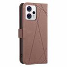 For Motorola Moto G73 5G Geometric Pattern RFID Leather Phone Case(Brown) - 3