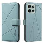 For Motorola Moto G75 Geometric Pattern RFID Leather Phone Case(Green) - 1