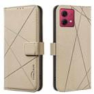 For Motorola Moto G84 5G Geometric Pattern RFID Leather Phone Case(Beige) - 1