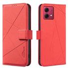 For Motorola Moto G84 5G Geometric Pattern RFID Leather Phone Case(Red) - 1
