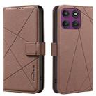 For Motorola Edge 60 Pro Geometric Pattern RFID Leather Phone Case(Brown) - 1