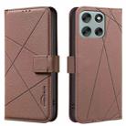 For Motorola Moto G56 5G Geometric Pattern RFID Leather Phone Case(Brown) - 1