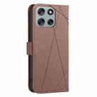 For Motorola Moto G56 5G Geometric Pattern RFID Leather Phone Case(Brown) - 3