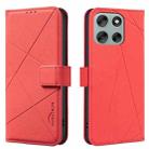 For Motorola Moto G56 5G Geometric Pattern RFID Leather Phone Case(Red) - 1