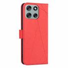 For Motorola Moto G56 5G Geometric Pattern RFID Leather Phone Case(Red) - 3