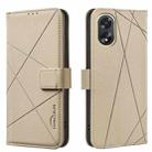 For OPPO A38 4G / A18 4G Geometric Pattern RFID Leather Phone Case(Beige) - 1