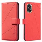 For OPPO A38 4G / A18 4G Geometric Pattern RFID Leather Phone Case(Red) - 1