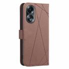For OPPO A58 4G Geometric Pattern RFID Leather Phone Case(Brown) - 3