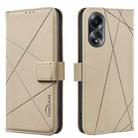 For OPPO A58 4G Geometric Pattern RFID Leather Phone Case(Beige) - 1