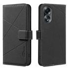 For OPPO A58 4G Geometric Pattern RFID Leather Phone Case(Black) - 1