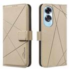 For OPPO A60 4G Geometric Pattern RFID Leather Phone Case(Beige) - 1