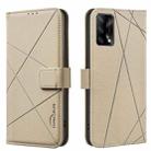 For OPPO A74 4G / F19 4G Geometric Pattern RFID Leather Phone Case(Beige) - 1