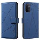 For OPPO A74 5G / A93 5G / A54 5G Geometric Pattern RFID Leather Phone Case(Blue) - 1