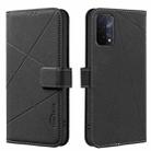 For OPPO A74 5G / A93 5G / A54 5G Geometric Pattern RFID Leather Phone Case(Black) - 1