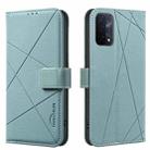For OPPO A74 5G / A93 5G / A54 5G Geometric Pattern RFID Leather Phone Case(Green) - 1