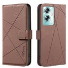 For OPPO A79 5G Geometric Pattern RFID Leather Phone Case(Brown) - 1